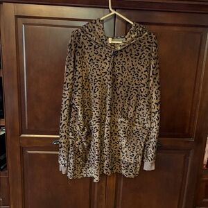 Leopard Print Hooded Jacket